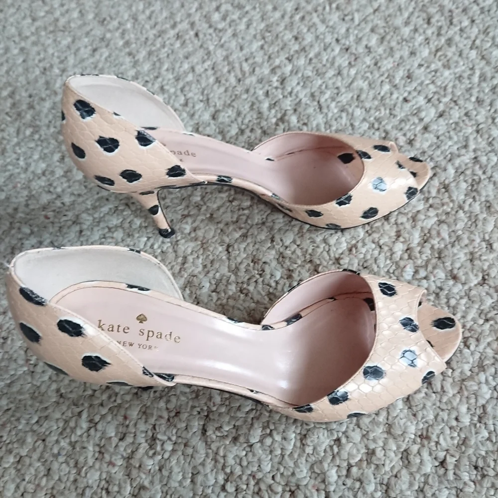 Kate Spade Lula d'Orsay pumps in a spotted snake-embossed pattern size 7.5 - Picture 3 of 12
